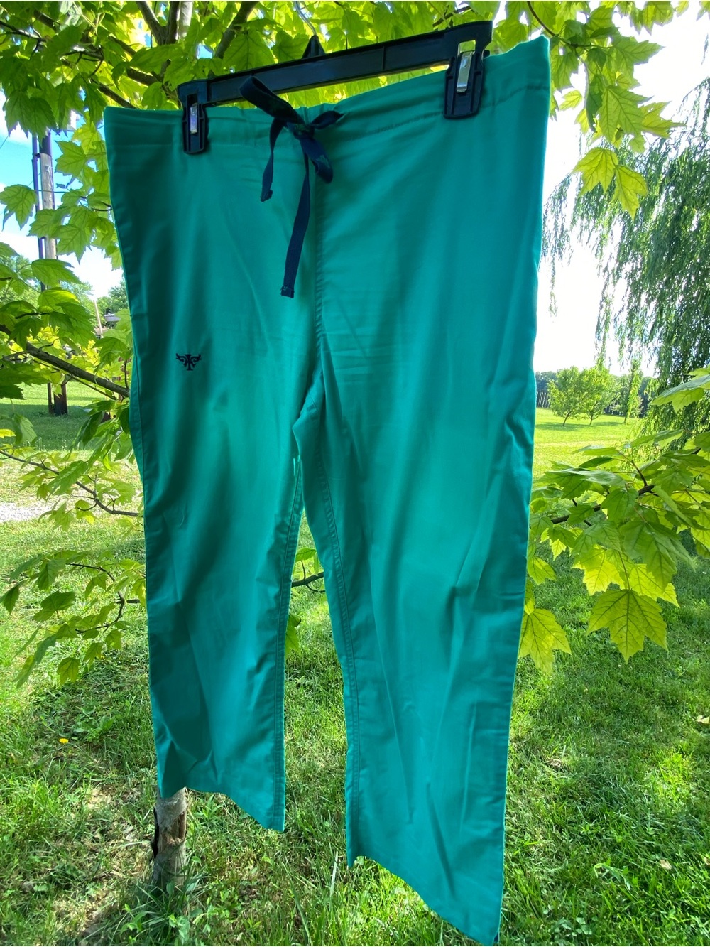 Med Couture scrub pants SZ SMALL PETITE Teal/navy Style: 8705P